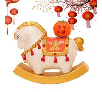 Cavallo a dondolo in peluche per - Giocattolo a dondolo morbido con base in legno | Cavallo a dondolo, stabile e sicuro per tutti, ragazzi e ragazze, regalo di compleanno e presepe