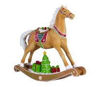 Cavallo a Dondolo Natalizio Statuina Vintage 26 X 24 cm Decorazioni di Natale
