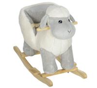 Cavallo a Dondolo per Bambini 18-36 Mesi a Forma di Pecorella con Suoni e Rivestimento Morbido, Grigio