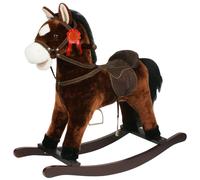 Cavallo a Dondolo per Bambini in Peluche con Suoni Marrone Scuro