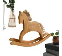 Cavallo a Dondolo Simpatico Portafortuna Statuetta in Legno da Collezione | Scultura per Arredamento Cameretta Soggiorno Scrivania per Soggiorno Camera Bambini Cameretta Scrivania Mensola Festa Co