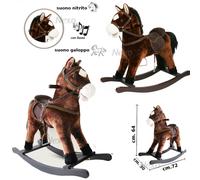 Cavallo a Dondolo Suoni Reali Peluche Bambini Gioco Idea Regalo