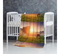 Cavallo al crepuscolo,Coperta morbida, calda, anti-pilling, in flanella, peluche, 76 x 127 cm