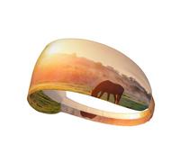 Cavallo al crepuscolo,Fascia elastica per capelli multiuso unisex, fascia antisudore sportiva