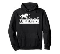 Cavallo andaluso Amore Amore Cuore Linea Cavalli Felpa con Cappuccio