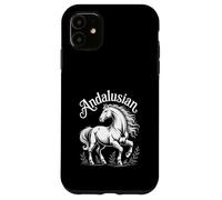 Cavallo Andaluso Elegante Stallone Illustrazione Custodia per iPhone 11