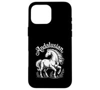Cavallo Andaluso Elegante Stallone Illustrazione Custodia per iPhone 16 Pro Max