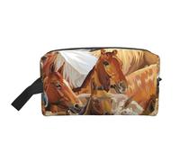 Cavallo animale dell'acquerello stampato, Borsa per il trucco Borsa per cosmetici Borsa da viaggio portatile da viaggio Borsa per trucco Organizer