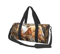 Cavallo animale dell'acquerello stampato, Borsone da viaggio di grande capacità Borsa rotonda Borsa da viaggio sportiva Borsa da viaggio Borsa da fitness