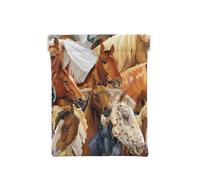 Cavallo animale dell'acquerello stampato, Spremere il portafoglio superiore da donna Borsa portaoggetti Piccola portamonete Portamonete