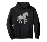 Cavallo Astratto da Una Linea I Disegno a Mano Schizzo Felpa con Cappuccio