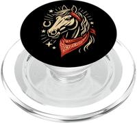 Cavallo bandana rossa Ferro stelle country rodeo retrò PopSockets PopGrip per MagSafe