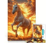 Cavallo bianco al tramonto,puzzle da 1000 pezzi,gioco di sfida mentale,taglio di alta precisione,divertente sfida per il tempo di attesa (50x75cm)