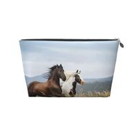 Cavallo bianco, Borsa da toilette Borsa per trucco Borsa per cosmetici Borsa da toilette da viaggio portatile