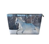 Cavallo Bianco In Inverno, Borsa da toilette Borsa per trucco Borsa per cosmetici Borsa da toilette da viaggio portatile