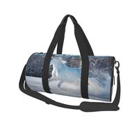 Cavallo Bianco In Inverno, Borsone da viaggio di grande capacità Borsa rotonda Borsa da viaggio sportiva Borsa da viaggio Borsa da fitness