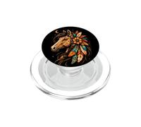 Cavallo Boho Floreale Piuma Luna Spirito Art Belle Donne PopSockets PopGrip per MagSafe