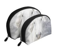 Cavallo Camargue, Borsa per trucco a conchiglia Portamonete da donna Borsa da toilette piccola Borsa per cosmetici 2 pezzi