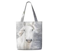 Cavallo Camargue,Borse della spesa riutilizzabili, borse per la spesa, borsa a tracolla in tela di grande capacità