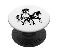 Cavallo Camicia Due Cavalli al Galoppo per Equitazione PopSockets PopGrip Adesivo