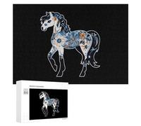 Cavallo Cavalli Floreali Puzzle per Adulti Famiglia Attività Giochi Home Decor Puzzle 300 PCS