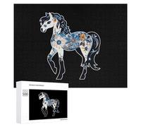 Cavallo Cavalli Floreali Puzzle per Adulti Famiglia Attività Giochi Home Decor Puzzle 500 PCS