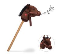 Cavallo con asta marrone Cavalluccio sonoro Cavalieri in legno 0,3 kg 3+ anni