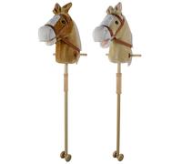 Cavallo Con Bastone per Bambini con Ruote e Suoni Marrone