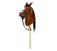 Cavallo con Bastone Pro in Legno Marrone o Beige 29x15x80 cm