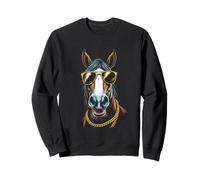 Cavallo Con Occhiali Da Sole, Cool Divertente Ribelle Boss Hip Felpa