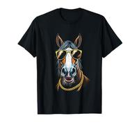 Cavallo Con Occhiali Da Sole, Cool Divertente Ribelle Boss Hip Maglietta