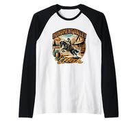 Cavallo da Cowboy della Monument Valley Utah Maglia con Maniche Raglan