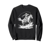 Cavallo da cowboy, Texas Rodeo, nero Felpa