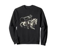 Cavallo da cowboy vintage, arte occidentale nera Felpa