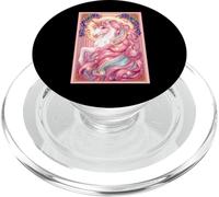 Cavallo da favola con bella criniera pastello e corno dorato PopSockets PopGrip per MagSafe