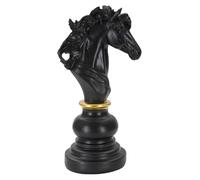 Cavallo da Scacchi 14x27x11 cm in Poliresina Nero/Oro