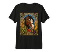 Cavallo da tiro Clydesdale Art Nouveau Maglietta Premium