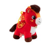 Cavallo di Capodanno Cinese,Accessorio fotografico dolce e Cinese,Giocattolo di peluche Cavallo - per tavoli vetrina Casa Soggiorno Uffici Caffè Librerie Divani Biblioteche Vetrine