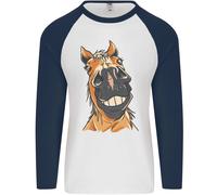 Cavallo Di Equestre Equitazione Uomo L/S Baseball T-Shirt