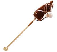 Cavallo di Legno con Effetti sonori realistici, Peluche Alto 39 Pollici, Cavallo di Legno con Ruote e Asta in, Maniglia Antiscivolo, Giocattolo da Cavalcare per Bambini, Regalo per Cavalli