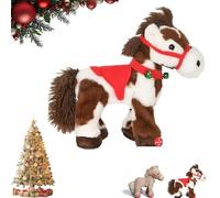 Cavallo di peluche elettrico maculato, nuovo pony interattivo che cammina con suoni e movimenti, testa realistica che scodinzola, regalo di Natale e compleanno(Spotted)