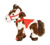 Cavallo di Peluche Elettrico Spottato, Pony Interattivo Che Cammina e Canta con Suoni di Neighing, Morbido Giocattolo in Stoffa per Bambini, Regali di Natale e Compleanno per Ragazzi e Ragazze