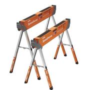 BORA Portamate Speedhorse XT - Coppia di cavalletti da banco, confezione da due pezzi, gambe regolabili in altezza da 76,2 a 91,4 cm, parte superiore in metallo per 2 x 4, cavalletti per sega da banco