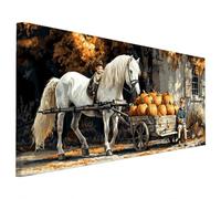 Cavallo Diamond Painting Adulti, 5D Diamantini Crystal Art Quadri Diamond Painting Zucca Motivo, Grande Pittura Diamante Kit Fai Da Te per Adulti 70x30cm per Decorazioni Parete Casa, Regalo Donna G-37