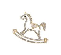 Cavallo dorato Spilla Elegante Strass Design Leggero Zn Lega Gioielli Donne Accessori Moda Gioielli Regalo