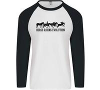 Cavallo Equestre Equitazione Evolution Uomo L/S Baseball T-Shirt
