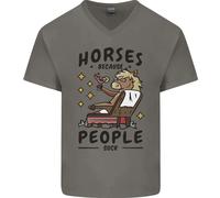 Cavallo Equitazione Perché La Gente Fa Schifo Maglietta In Cotone A V Per Uomo