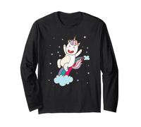 Cavallo Fantasy Unicorno sull'Arcobaleno Maglia a Manica