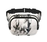 Cavallo forte. Borsa a tracolla alla moda stampata, borsa a tracolla da trekking, borsa a tracolla quadrata a doppio strato da viaggio e fitness