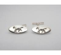 Cavallo : Gemelli in Argento 925 - Equitazione - Cerimonia - Cavaliere - Ippica